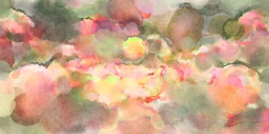 Modern fırça darbeleri. Poster, duvar sanatı, afiş, kart, kitap kapağı veya ambalaj için rahatlatıcı kompozisyonun yumuşak renkli çizimi. Pastel renklerle suluboya.