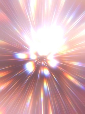 Parlak, canlı ve renkli duvar kağıtları. Parlayan parçacıkları ve çizgileri olan ışık patlaması yıldızı. Güzel soyut ışın arkaplanı.
