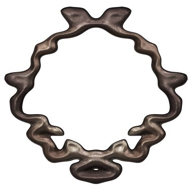 Üç boyutlu metalik illüstrasyon. Beyaz arka planda izole edilmiş fantezi çerçevesi. Davetiyeler, posterler, menü, hatıra defteri ve sunum için mükemmel. Metnin için şablon.