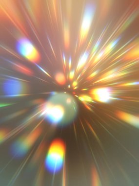 Parlak, canlı ve renkli duvar kağıtları. Parlayan parçacıkları ve çizgileri olan ışık patlaması yıldızı. Güzel soyut ışın arkaplanı.