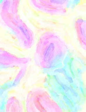 Modern fırça darbeleri. Poster, duvar sanatı, afiş, kart, kitap kapağı veya ambalaj için rahatlatıcı kompozisyonun yumuşak renkli çizimi. Pastel renklerle suluboya.