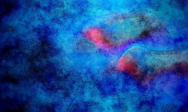 Boya üzerine ekşi mürekkep çizimi. Vahşi soyut illüstrasyon arka planı. Yaratıcı renkli duvar kağıdı. Aşırı kasvetli duvar kapağı. Kaotik resim.