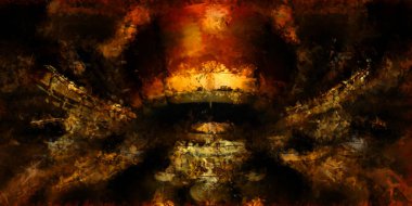 Tuval üzerinde etkileyici fırçalanmış resim. Soyut doku. 2D çizim. Geniş fırça darbeleri. Modern dijital sanat. Çağdaş fırça. Modern ifade. Popüler biçim boyanmış resim.