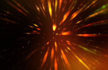 Parlak, canlı ve renkli duvar kağıtları. Parlayan parçacıkları ve çizgileri olan ışık patlaması yıldızı. Güzel soyut ışın arkaplanı.