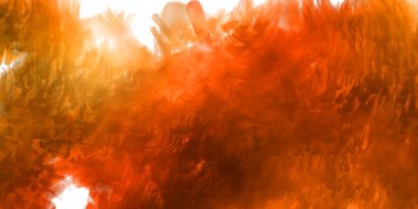 Vahşi ve büyük fırça darbeleri. Beyaz arka planda fırçalanmış soyut resim. Fırça darbesi ile boyanmış. Boya darbeleri. 2B Görüntü.