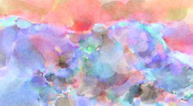 Modern fırça darbeleri. Poster, duvar sanatı, afiş, kart, kitap kapağı veya ambalaj için rahatlatıcı kompozisyonun yumuşak renkli çizimi. Pastel renklerle suluboya.