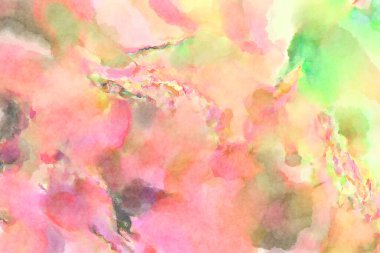 Modern fırça darbeleri. Poster, duvar sanatı, afiş, kart, kitap kapağı veya ambalaj için rahatlatıcı kompozisyonun yumuşak renkli çizimi. Pastel renklerle suluboya.