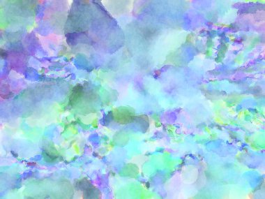 Modern fırça darbeleri. Poster, duvar sanatı, afiş, kart, kitap kapağı veya ambalaj için rahatlatıcı kompozisyonun yumuşak renkli çizimi. Pastel renklerle suluboya.