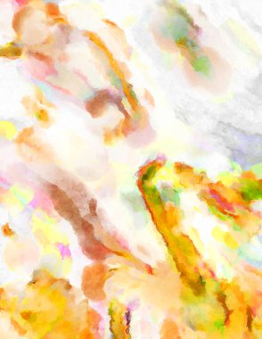 Modern fırça darbeleri. Poster, duvar sanatı, afiş, kart, kitap kapağı veya ambalaj için rahatlatıcı kompozisyonun yumuşak renkli çizimi. Pastel renklerle suluboya.