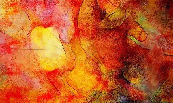 Grungy Tusche Skizze Auf Malerei Wilde Abstrakte Illustration Hintergrund Kreative — Stockfoto