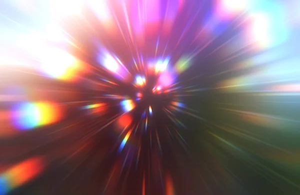 Glossy Vibrant Colorful Wallpaper Light Explosion Star Glowing Particles Lines — Stock Photo, Image