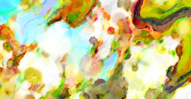 Modern fırça darbeleri. Poster, duvar sanatı, afiş, kart, kitap kapağı veya ambalaj için rahatlatıcı kompozisyonun yumuşak renkli çizimi. Pastel renklerle suluboya.