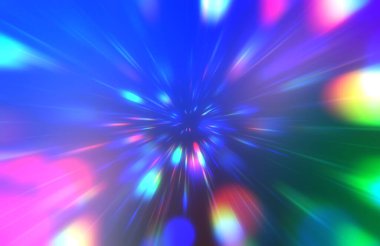 Parlak, canlı ve renkli duvar kağıtları. Parlayan parçacıkları ve çizgileri olan ışık patlaması yıldızı. Güzel soyut ışın arkaplanı.