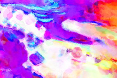 Modern fırça darbeleri. Poster, duvar sanatı, afiş, kart, kitap kapağı veya ambalaj için rahatlatıcı kompozisyonun yumuşak renkli çizimi. Pastel renklerle suluboya.