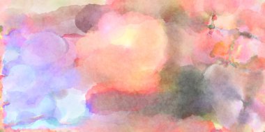 Modern fırça darbeleri. Poster, duvar sanatı, afiş, kart, kitap kapağı veya ambalaj için rahatlatıcı kompozisyonun yumuşak renkli çizimi. Pastel renklerle suluboya.