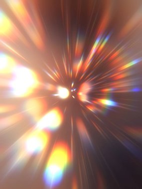 Parlak, canlı ve renkli duvar kağıtları. Parlayan parçacıkları ve çizgileri olan ışık patlaması yıldızı. Güzel soyut ışın arkaplanı.