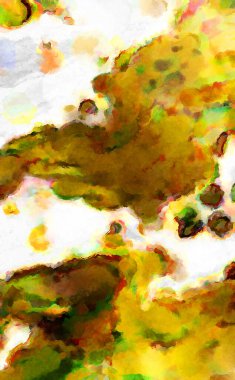 Modern fırça darbeleri. Poster, duvar sanatı, afiş, kart, kitap kapağı veya ambalaj için rahatlatıcı kompozisyonun yumuşak renkli çizimi. Pastel renklerle suluboya.