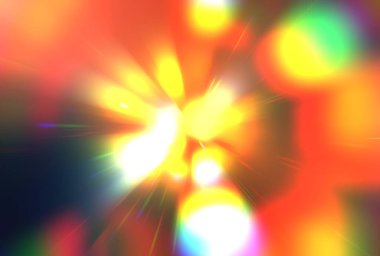 Parlak, canlı ve renkli duvar kağıtları. Parlayan parçacıkları ve çizgileri olan ışık patlaması yıldızı. Güzel soyut ışın arkaplanı.