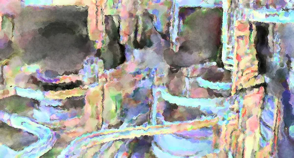 現代のブラシストローク絵画 ポスター 壁アート バナー カード ブックカバーやパッケージのためのなだめるような組成の柔らかい色のイラストを描いた パステルカラーの水彩抽象画 — ストック写真
