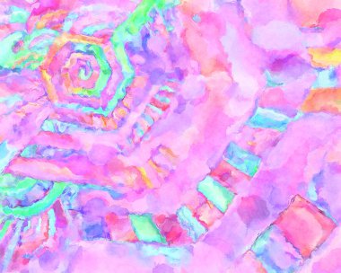 Modern fırça darbeleri. Poster, duvar sanatı, afiş, kart, kitap kapağı veya ambalaj için rahatlatıcı kompozisyonun yumuşak renkli çizimi. Pastel renklerle suluboya.