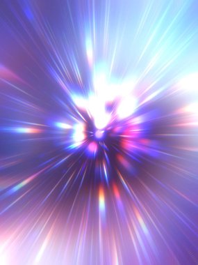 Parlak, canlı ve renkli duvar kağıtları. Parlayan parçacıkları ve çizgileri olan ışık patlaması yıldızı. Güzel soyut ışın arkaplanı.
