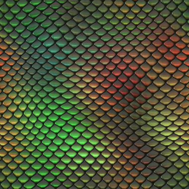 Kusursuz bir fantezi modeli. Sürüngen dokusu. Renkli ve canlı fayanslar. Egzotik fayanslı yüzey. Doğa baskısı.