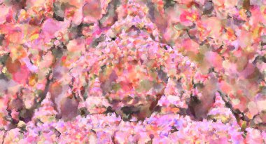 Modern fırça darbeleri. Poster, duvar sanatı, afiş, kart, kitap kapağı veya ambalaj için rahatlatıcı kompozisyonun yumuşak renkli çizimi. Pastel renklerle suluboya.