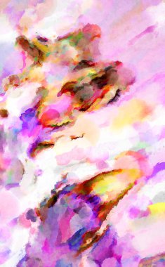 Modern fırça darbeleri. Poster, duvar sanatı, afiş, kart, kitap kapağı veya ambalaj için rahatlatıcı kompozisyonun yumuşak renkli çizimi. Pastel renklerle suluboya.