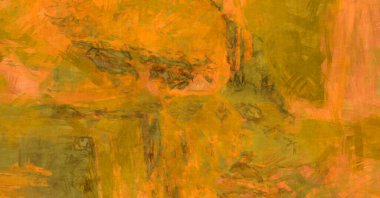 Kaos duvarı sanatı. Sanatsal canlılık ve renkli duvar kâğıdı. Kaotik resim. Taranmış Boyalı Soyut Arkaplan. Fırça darbesi ile boyanmış. Tuval üzerinde etkileyici fırçalanmış resim