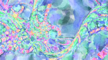 Modern fırça darbeleri. Poster, duvar sanatı, afiş, kart, kitap kapağı veya ambalaj için rahatlatıcı kompozisyonun yumuşak renkli çizimi. Pastel renklerle suluboya.