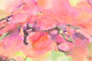 Modern fırça darbeleri. Poster, duvar sanatı, afiş, kart, kitap kapağı veya ambalaj için rahatlatıcı kompozisyonun yumuşak renkli çizimi. Pastel renklerle suluboya.