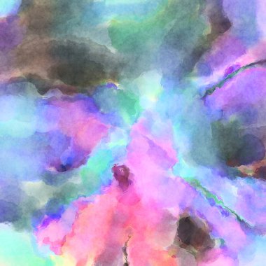 Modern fırça darbeleri. Poster, duvar sanatı, afiş, kart, kitap kapağı veya ambalaj için rahatlatıcı kompozisyonun yumuşak renkli çizimi. Pastel renklerle suluboya.