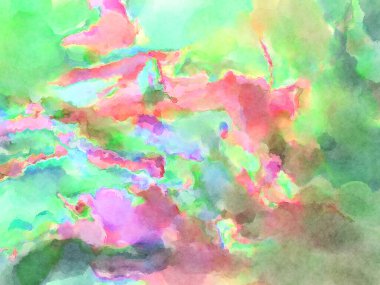 Modern fırça darbeleri. Poster, duvar sanatı, afiş, kart, kitap kapağı veya ambalaj için rahatlatıcı kompozisyonun yumuşak renkli çizimi. Pastel renklerle suluboya.