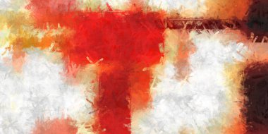 Doğrusal ve geometrik şekilli modern sanat. Renkli çağdaş sanat eserleri. Painton tuvalinin renk vuruşları. Soyut arkaplanda fırça darbeleri. Fırça boyası. Duvar sanatı.