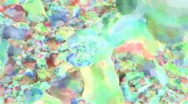 Modern fırça darbeleri. Poster, duvar sanatı, afiş, kart, kitap kapağı veya ambalaj için rahatlatıcı kompozisyonun yumuşak renkli çizimi. Pastel renklerle suluboya.