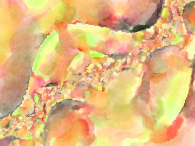 Modern fırça darbeleri. Poster, duvar sanatı, afiş, kart, kitap kapağı veya ambalaj için rahatlatıcı kompozisyonun yumuşak renkli çizimi. Pastel renklerle suluboya.