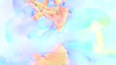 Modern fırça darbeleri. Poster, duvar sanatı, afiş, kart, kitap kapağı veya ambalaj için rahatlatıcı kompozisyonun yumuşak renkli çizimi. Pastel renklerle suluboya.