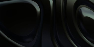 Renkli dalgalı yansıtıcı duvar kağıdının üç boyutlu çizimi. Duvar kağıdı, afiş, arkaplan, kart, kitap kapağı veya web sitesi için grafiksel illüstrasyon. Soyut arkaplan. 