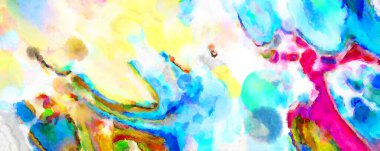 Modern fırça darbeleri. Poster, duvar sanatı, afiş, kart, kitap kapağı veya ambalaj için rahatlatıcı kompozisyonun yumuşak renkli çizimi. Pastel renklerle suluboya.