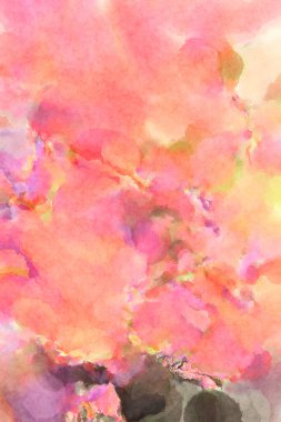 Modern fırça darbeleri. Poster, duvar sanatı, afiş, kart, kitap kapağı veya ambalaj için rahatlatıcı kompozisyonun yumuşak renkli çizimi. Pastel renklerle suluboya.