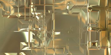 Parlak saten kaplama yüzey teknolojisi 3 boyutlu desen. Lüks yansımalı metal panel dokusu. Arkaplan, duvar kağıdı, uzay gemisi gövdesi için cilalanmış geometrik metal yansıtıcı fütüristik malzeme.