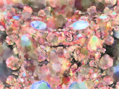 Modern fırça darbeleri. Poster, duvar sanatı, afiş, kart, kitap kapağı veya ambalaj için rahatlatıcı kompozisyonun yumuşak renkli çizimi. Pastel renklerle suluboya.