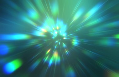 Parlak, canlı ve renkli duvar kağıtları. Parlayan parçacıkları ve çizgileri olan ışık patlaması yıldızı. Güzel soyut ışın arkaplanı.