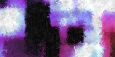 Doğrusal ve geometrik şekilli modern sanat. Renkli çağdaş sanat eserleri. Painton tuvalinin renk vuruşları. Soyut arkaplanda fırça darbeleri. Fırça boyası. Duvar sanatı.