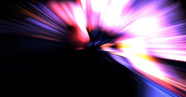 Hızlı yüksek hız bulanıklaştırma arkaplanı. Işık teknolojisi soyut duvar kağıdı. Renkli ışık enerjisi parlamaları. Çarpık grafik hareket arkaplanı. Dinamik patlama flaşı. İvme etkisi.