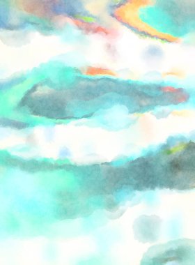 Modern fırça darbeleri. Poster, duvar sanatı, afiş, kart, kitap kapağı veya ambalaj için rahatlatıcı kompozisyonun yumuşak renkli çizimi. Pastel renklerle suluboya.