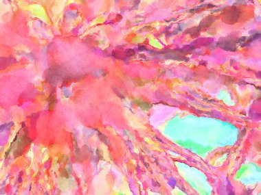 Modern fırça darbeleri. Poster, duvar sanatı, afiş, kart, kitap kapağı veya ambalaj için rahatlatıcı kompozisyonun yumuşak renkli çizimi. Pastel renklerle suluboya.