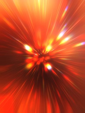 Parlak, canlı ve renkli duvar kağıtları. Parlayan parçacıkları ve çizgileri olan ışık patlaması yıldızı. Güzel soyut ışın arkaplanı.