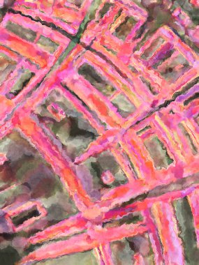 Modern fırça darbeleri. Poster, duvar sanatı, afiş, kart, kitap kapağı veya ambalaj için rahatlatıcı kompozisyonun yumuşak renkli çizimi. Pastel renklerle suluboya.