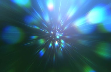 Parlak, canlı ve renkli duvar kağıtları. Parlayan parçacıkları ve çizgileri olan ışık patlaması yıldızı. Güzel soyut ışın arkaplanı.